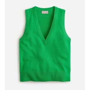 J. Crew Green V-Neck Vest